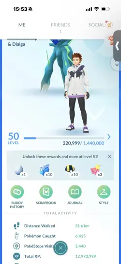 Pokemon Go (Stage 50 ) Shiny Diagla (Roar of Time ) & Palkia ( 38 Legendarys) - Image 1