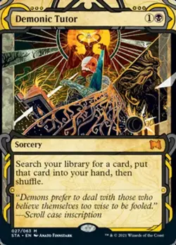 Demonic Tutor - Foil Extended Art STA NM MTG - Image 1