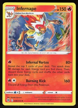 Infernape 26/172 Rare Deck Exclusives Pokemon Lightly Played - Image 1