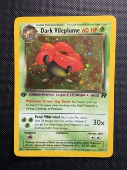 Pokemon 1st Edition Dark Vileplume 13/82 Holo Rare Team Rocket WOTC 2000 NM - Image 1