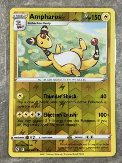 Ampharos 056/203 Pokemon TCG Swsh07: Evolving Skies Reverse Holo (Moderate Play) - Image 1