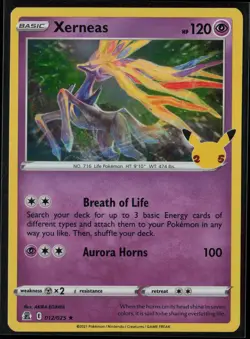 Xerneas 012/025 Pokemon Celebrations Rare Near Mint Holo Card - Image 1