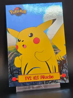 Pokemon Topps - TV2 #25 Pikachu Foil - Series 1 Blue Label - Image 1
