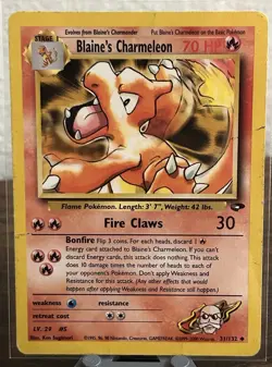Wizards of the Coast Blaine's Charmeleon 31/132 Gym Challenge Uncommon 70HP - Image 1