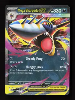 Mega Sharpedo ex 061/094 Double Rare Phantasmal Flames Pokemon Near Mint - Image 1