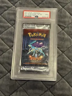 2001 Pokemon First Edition Neo Revelation Suicune PSA 9 Foil Booster Pack - Image 1