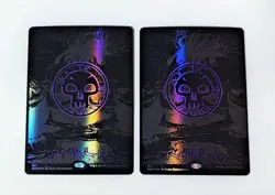 MTG Oil Slick FOIL Swamp Phyrexian Set of 2 Unused Condition - Image 1