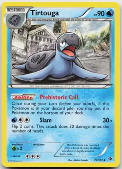 LP Tirtouga 27/101 Uncommon Plasma Blast Pokemon - Image 1
