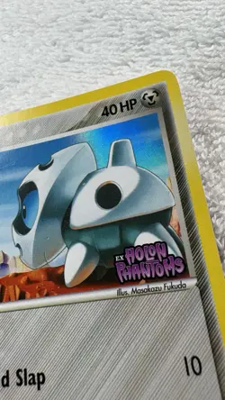 2006 Pokemon EX Holon Phantoms 58/110 Aron Reverse Holo Rare STAMPED foil - Image 2