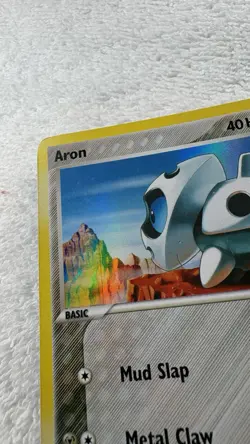 2006 Pokemon EX Holon Phantoms 58/110 Aron Reverse Holo Rare STAMPED foil - Image 3