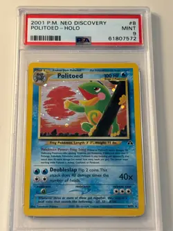 POKEMON 2001 POLITOED-HOLO NEO DISCOVERY #8 PSA 9 - Image 1