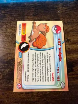 1999 Pokemon Topps TV Series - Vulpix #37 Logo Holo Foil blue label LP - Image 2