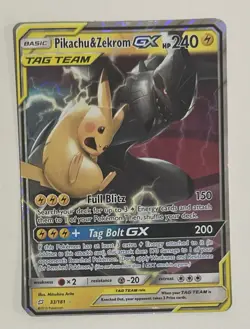 Pikachu & Zekrom GX TAG TEAM Ultra Rare Holo 33/181 Sm-Team Up 2019 ENG - Image 1