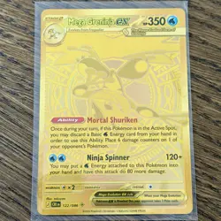 2026 Pokemon Mega Greninja ex 122/086 Gold Hyper Rare Chaos Rising NM - Image 1