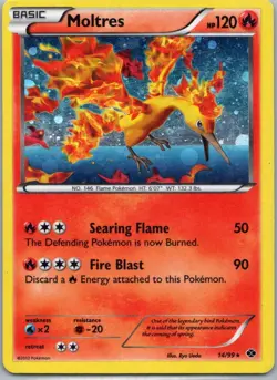 Pokemon TCG Moltres 14/99 Next Destinies Cosmos Holo LP - Image 1