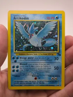 Artikodin 2/62 Fossil Holo Rare French Articuno Pokemon Card - MP - Image 1