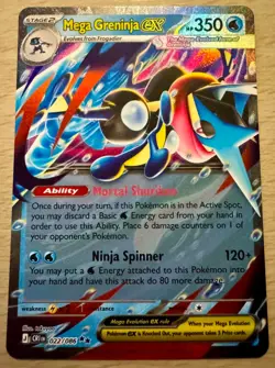 Pokemon TCG Mega Greninja ex 022/086 Chaos Rising Half Art Double Rare Card - Image 1
