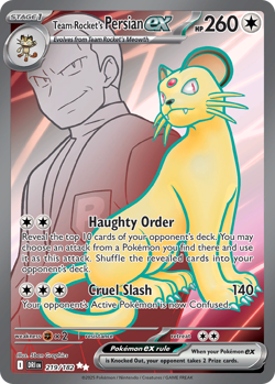 NM TEAM ROCKET'S PERSIAN EX 219/182 DESTINED RIVALS ULTRA RARE - Image 3