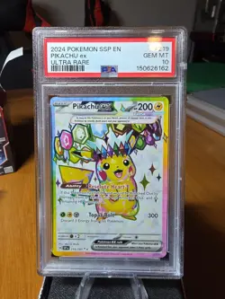 2024 Pokemon Surging Sparks Pikachu Ex #219/191 PSA 10 GEM MINT - Image 3