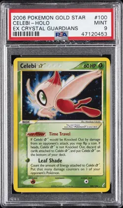 2006 POKEMON EX CRYSTAL GUARDIANS GOLD STAR #100 CELEBI-HOLO PSA 9 - Image 1