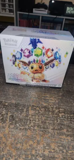 Pokemon Prismatic Evolutions ETb Box Sealed Brand New Damage Box Small Rip - Image 1