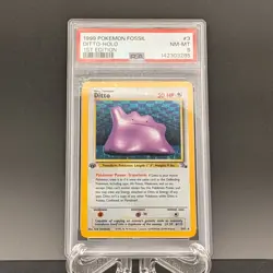 Pokemon 1st Edition Fossil Ditto Holo Rare 3/62 PSA 8 NM-MT - Image 1