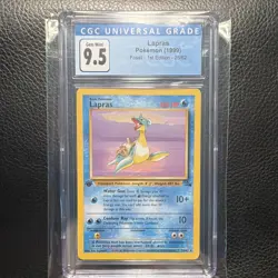 CGC Blue Label 9.5 Lapras Fossil 1st Edition 25/62 1999 Pokemon TCG - Image 1