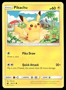 Pokemon Cards Pikachu 30/111 Crimson Invasion Common LP - Image 1