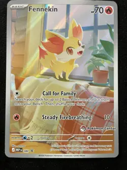 Pokemon TCG Fennekin 080 Promo Pokemon Center stamped - Image 1