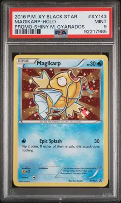 PSA 9 2016 POKEMON XY BLACK STAR PROMO XY143 MAGIKARP-HOLO SHINY MEGA GYARADOS - Image 1