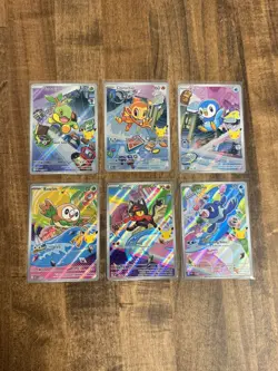 Pokemon First Partner Illustration Piplup Chimchar Turtwig Popplio Litten Rowlet - Image 1
