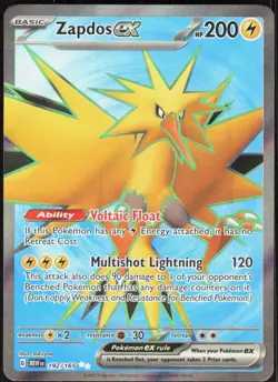 Zapdos ex 192/165 Ultra Rare 151 Pokemon Near Mint - Image 1