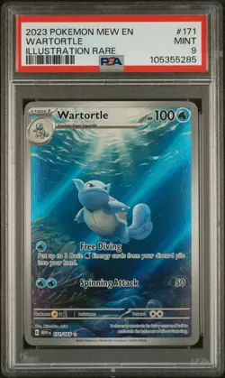 2023 POKEMON MEW EN-151 ILLUSTRATION RARE #171 WARTORTLE PSA 9 - Image 1