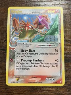 Kingler (Delta Species) 22/100 Crystal Guardians Reverse Holo Pokemon LP - Image 1