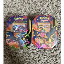 Pokemon TCG Charizard, Mega Charizard X & Y Standard Tin Lot, set of 2 - Image 1