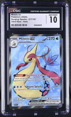 Milotic EX *CGC 10* Ultra Rare *Surging Sparks* #217 *2024* Pokemon - Image 1