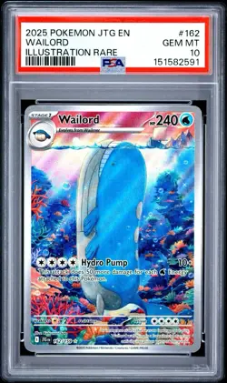 Pokemon TCG Wailord 162/159 Illustration Rare Journey Together w/Guard - PSA 10 - Image 2