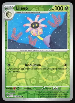 Lileep 5/142 Common Stellar Crown Pokemon Reverse Holo Near Mint - Image 1