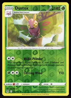 Dustox 010/196 Rare Lost Origin Pokemon Reverse Holo Lightly Played - Image 1