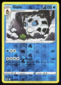 Glalie 042/195 Uncommon Silver Tempest Pokemon Reverse Holo Lightly Played - Image 1