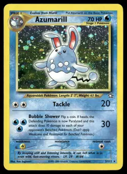Azumarill 2/111 Holo Rare Neo Genesis Pokemon NM *SWIRL* - Image 1