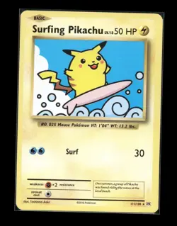 SURFING PIKACHU 111/108 SECRET RARE EVOLUTIONS POKEMON LP - Image 1