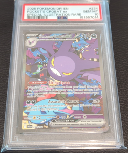Pokemon Team Rocket's Crobat ex SIR Full Art Holo Destined Rivals 234/182 PSA 10 - Image 1