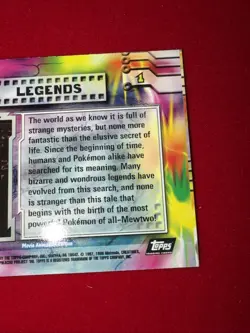 Pokemon Topps Mewtwo Strikes Back Movie Non Holo Legends Mew - Image 4