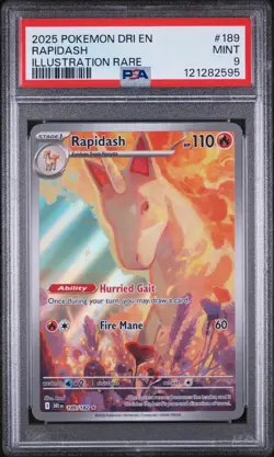 2025 Pokemon Rapidash Illustration Rare #189/182 PSA 9 - Image 1
