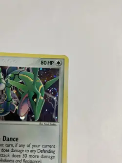 Pokemon Rayquaza 9/106 EX Emerald Holo LP-NM With Holo Swirl - Image 2