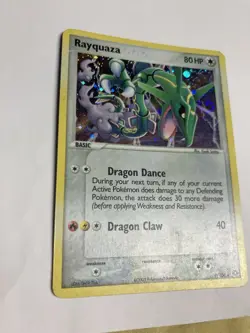 Pokemon Rayquaza 9/106 EX Emerald Holo LP-NM With Holo Swirl - Image 3