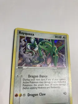 Pokemon Rayquaza 9/106 EX Emerald Holo LP-NM With Holo Swirl - Image 4