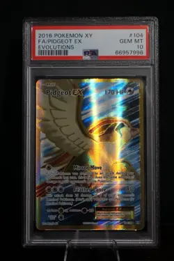 2016 Pokemon TCG Evolutions Pidgeot EX Full Art Holo 104/108 English PSA 10 - Image 1
