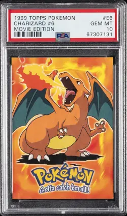 1999 TOPPS POKEMON THE MOVIE EDT #E6 CHARIZARD #6 PSA 10 - Image 1